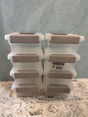 Sterilite 8-pack Clip Stackable Boxes, Mini Size